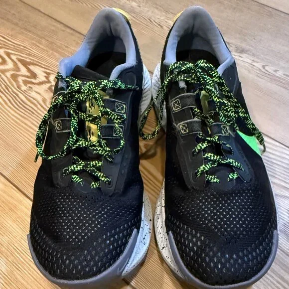 Nike Pegasus Trail 3 Men's Running Shoes Size 10 Black Green - Picture 5 of 8